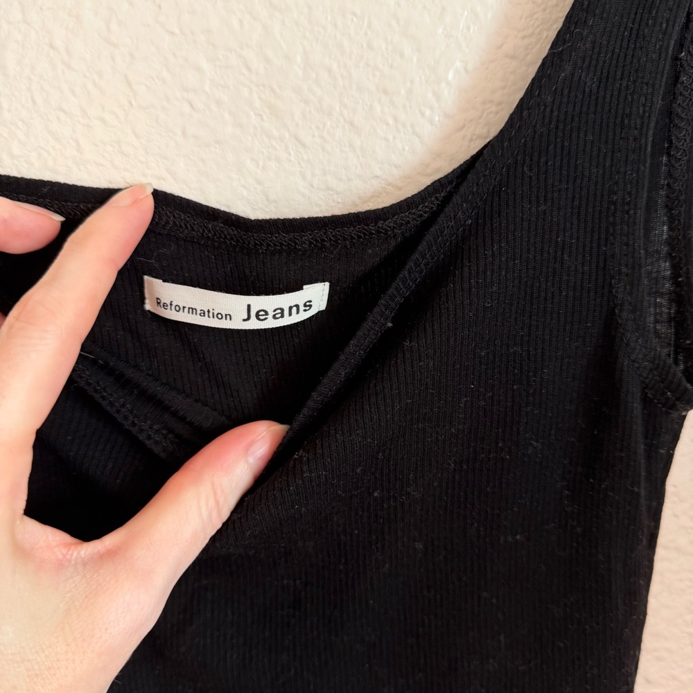 Reformation Ribbed Cropped Tank Top - Picture 2 of 3